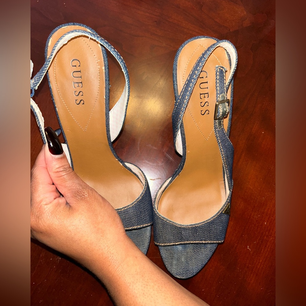 Guess Jean open toe wedges - Picture 2 of 3
